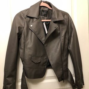 Dynamite Grey Faux Leather Jacket